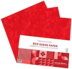 Fibras ecológicas Premium Papel de camurça reunido, 12 x 12, vermelho, pacote de 10