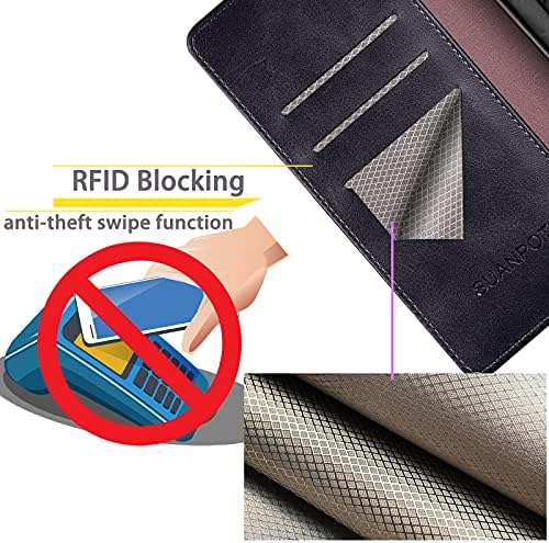 Suanpot para Samsung Galaxy A13 5G/4G/A04 4G Caixa com carteira de crédito de bloqueio de RFID, Livro Flip Book
