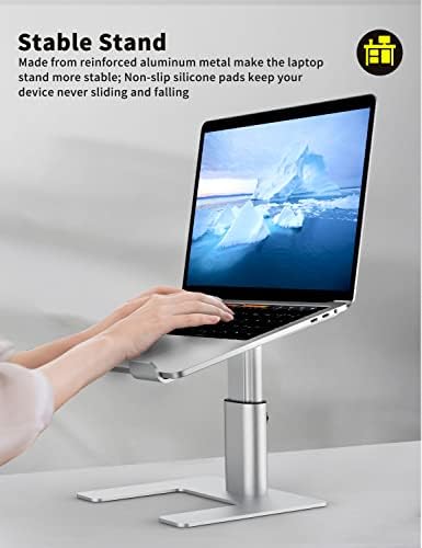 Laptop Alashi Stand para mesa, altura ajustável em suporte de computador, laptop ergonômico laptop riser, suporte