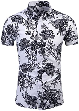 Camisas havaianas masculinas Camisa Aloha de manga curta para homens Button casual Down Down Tropical