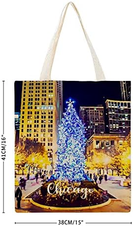 Chicago Canvas Tote Bag City Travel Gift Saco de resíduos Camping Tote Gift para seu presente de aniversário