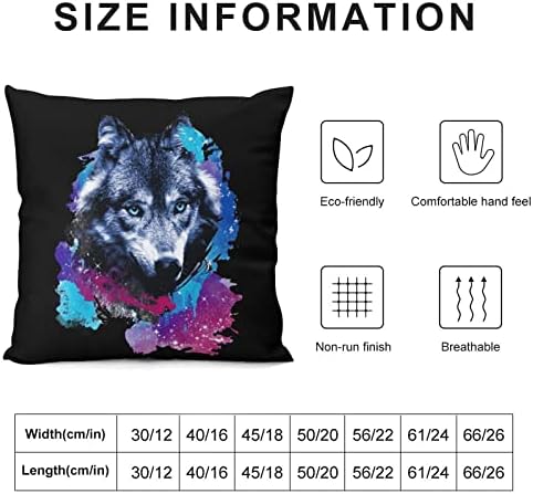 Galaxy Wolf Throw Pillow Capas conjunto de 2 estojos de almofada para sofá de sofá -brasão de travesseiros