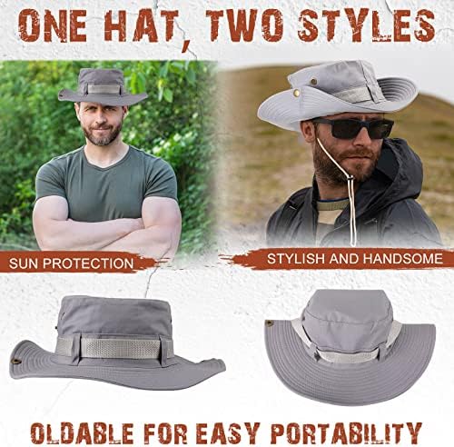 6 PCs Chapéus de safari para homens chapéu de balde a granel com pesca de cordas Boonie Sun Protection Brandable