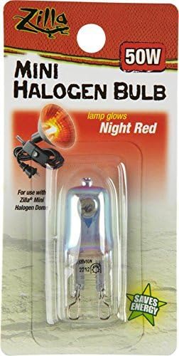 Lâmpadas de calor de terrário de réptil zilla mini bulbo de halogênio, vermelho noturno, 50w