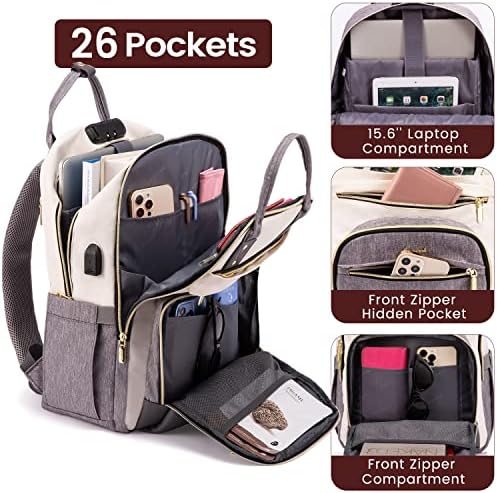 Backpack de laptop LoveVook para mulheres, se encaixa em laptop de 17 polegadas, bolsa anti-roubo de trabalho