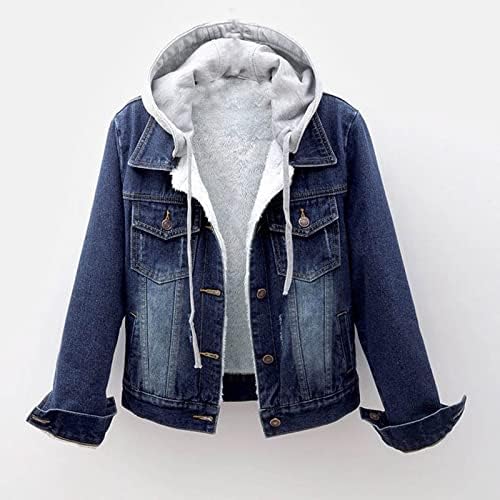 Botão de manga comprida feminino Jackets jackets de lã com capuz com bolsos de grande tamanho do cardigan casaco