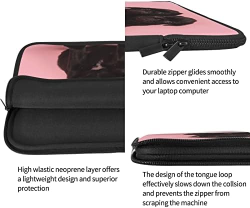 FFEXS Bolsa de laptop de cachorro preto fofo, tecido impermeável durável, bolsa de laptop de 13/15 de polegadas,