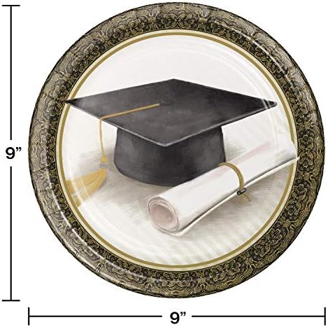 Placas de papel de graduação clássica de conversão criativa, 9 , ouro e prata