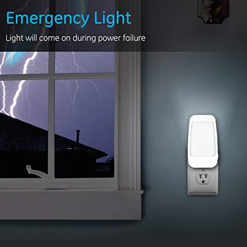 GE LED + Bateria de backup Lâmpada LED + pacote de luz noturna, lâmpadas de emergência recarregáveis