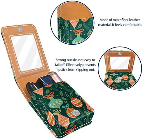 Ornamentos verdes lips lipsick case saco portátil saco de maquiagem de batom de viagem de batom de