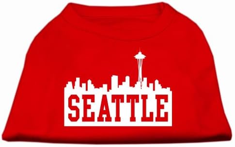 Mirage Pet Products Seattle Skyline Screen Print Camisa vermelha xxl