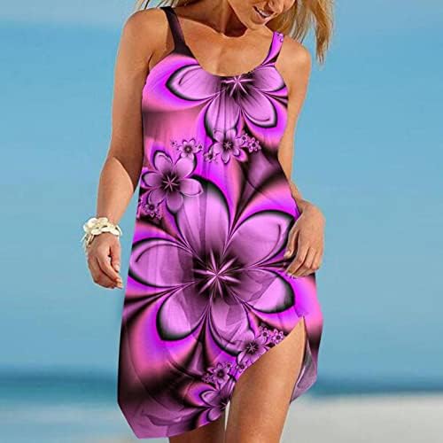 Vestidos Fabiurt para mulheres elegantes, verão feminino de verão sexy sexy curto vestido de praia sem mangas