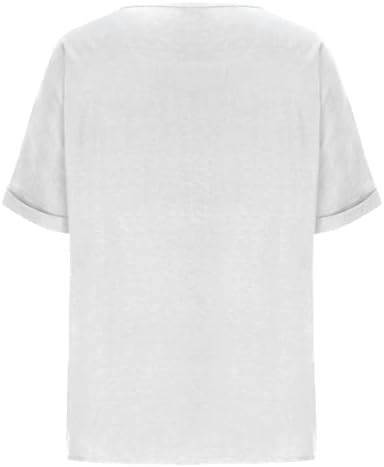 Blusas femininas de manga curta camisas de linho de algodão
