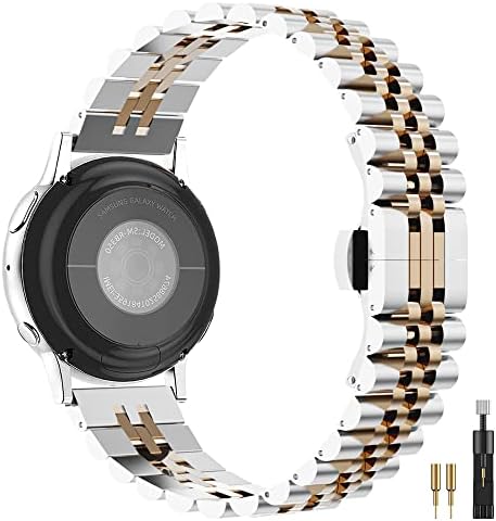 Designer Luxury 20mm Slim Stainless Steel Watch Bands Compatible with Samsung Galaxy Watch 5 40mm 44mm/Samsung