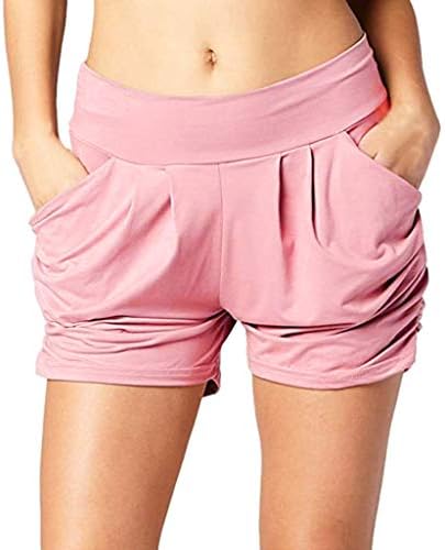 Topunder Ultra Soft Bolsetes Shorts Mulheres Summer Alta cintura plissada calça casual solta