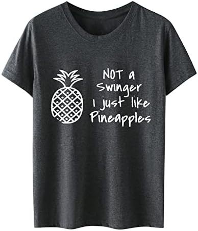 Camiseta de spandex Nós gostamos de abacaxi de abacaxi camisa divertida padrão de manga curta de