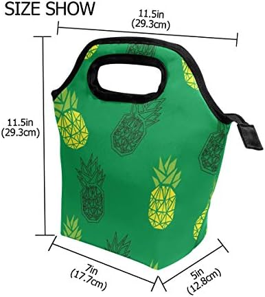 Voovc Green Background Geometria Geometria Pineapple Textura Lunch Box Bolsa Bolsa Lunch Sag