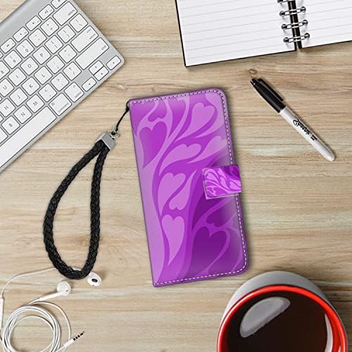 Caixa de carteira azul shencang para samsung galaxy s22 designer atmosfera de coração rosa smartphone fólio bolso