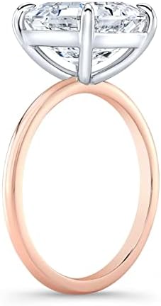 Isaac Wolf 10k Solid Gold Asscher Cut 3 CT Moissanite Diamond Solitaire Bridal Ring em amarelo, branco ou rosa ouro