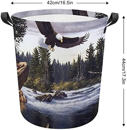 Eagle Hawk Laundry cesto de lona redonda cestas de tecido