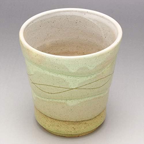 Mino Ware K131120 Shochu Cup, aprox. 10.1 fl oz, cerâmica, dividir água quente, onda, verde, feita no Japão