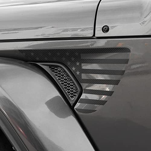 Jecar American Flag Decals Side Fender Vinyl USA Sinalizadores Acessórios externos compatíveis com Jeep Wrangler
