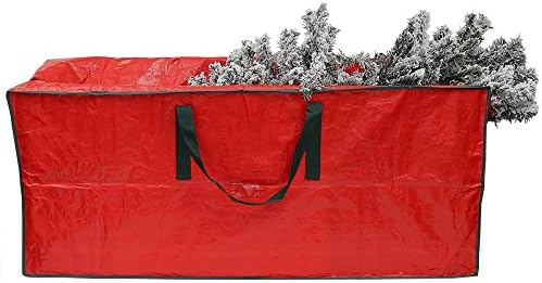 Home Basics Retângulo Bolsa de Arree de Natal, vermelho | Alças de nylon | Plástico de alta resistência