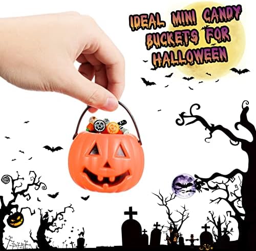 Hemoton 12pcs Halloween Mini Candy Bucket, 6 Styles Halloween Candy Candy Pumpkin Ghost Candy Titis