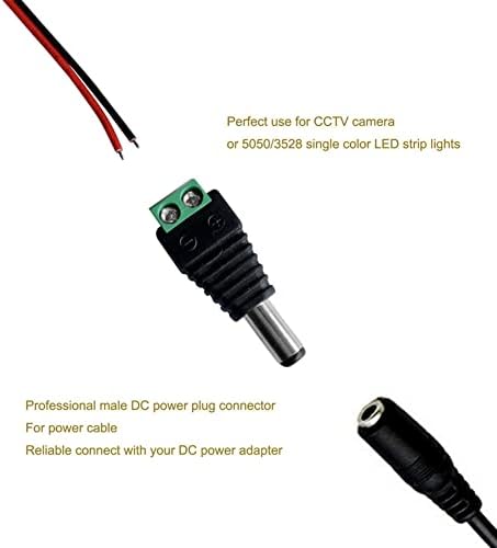 Conector de potência de 12V DC 5,5 mm x 2,1 mm, adaptador de conector de tecnologia de tech para a faixa de