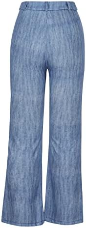 Jeans de fundo de sino mrgiinri para mulheres 2023 Moda High Blot Button Up High Wistide Flare