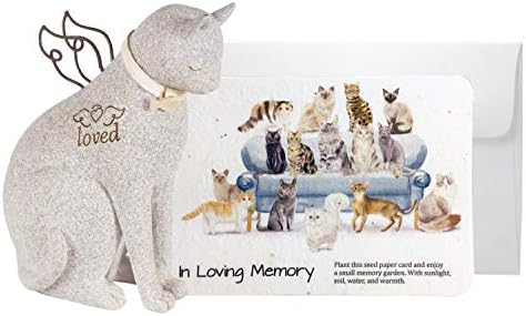 Pet Memorial Gifts Rainbow Bridge Cat Angel estátua Memorial com artesanato em memória amorosa gato