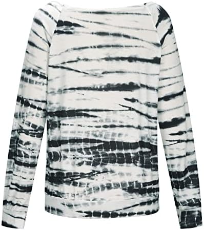 Tops de outono do ombro feminino 2022, inverno de manga longa tingra listrada corante de túnica moderna de túnica