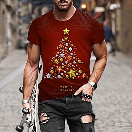 DSODAN Mens camisetas de Natal Papai Noel Impressão do soldado Soldado Tops de manga curta