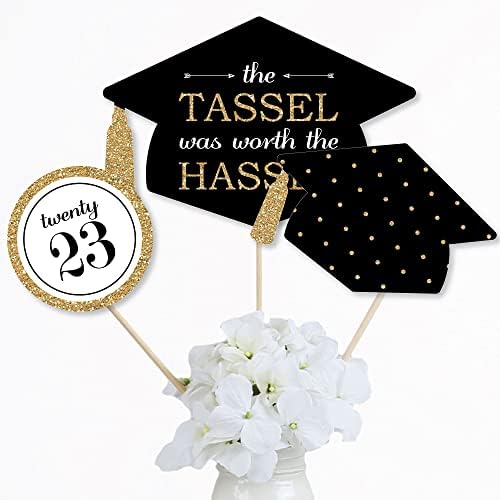 Big Dot of Happiness Tassel Tassel vale o aborrecimento - Gold - DIY 2023 Festa de graduação