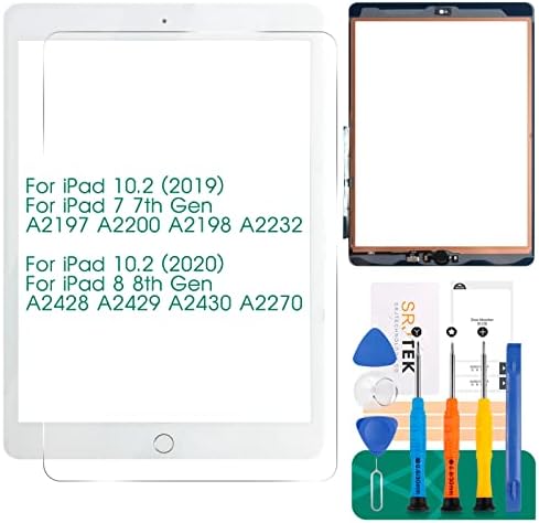 Para o iPad 7 de 7ª geração de tela de toque para o iPad 8 8th GEN Screen Substituição para iPad 10.2 2019 Digitalizador A2197 A2200 A2198 A2232 10.2 2020 A2428 A2429 A2270 A2430