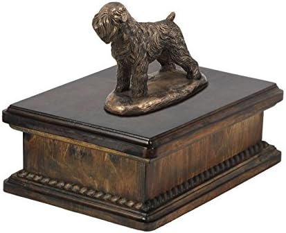 Terrier russo negro, memorial, urna para as cinzas de cachorro, com estátua de cachorro, exclusiva, Artdog