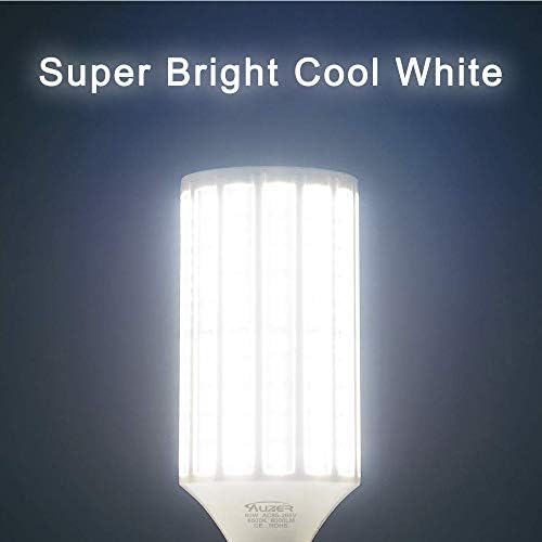 Lâmpada de milho de 60w LED, Luz de base padrão E26, 6000 lúmen, 6500k Daylight White Cool Branco, AC 85V-265V, lâmpada LED de milho para a área de Garagem de grande área de grande área interior de Garage High Bay High Bay