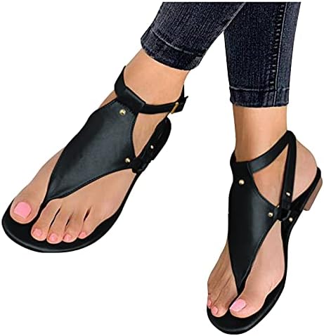 Sandálias feminino flop arco suporte, feminino aberto de pé romano sandália plana sandálias Back Zipper Travel Beach Shoes