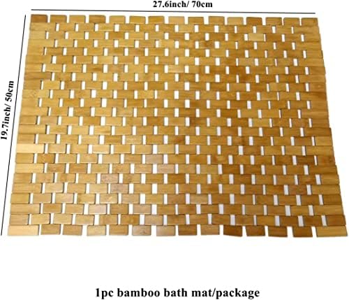 Hjjkkh Bamboo Bath tapete, banho de chuveiro de bambu natural com 19.7x27.6 pol.