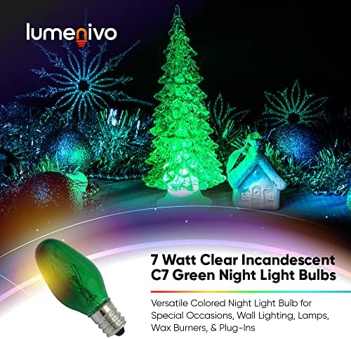 Lâmpadas noturnas coloridas de 7 watts Clear Incandescent C7 por Lumenivo - Lâmpadas de lâmpadas de candelabra de