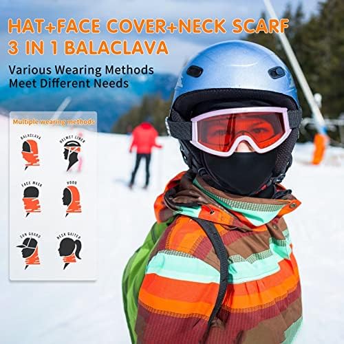 Kids Balaclava Máscara de esqui 2, chapéu de inverno capa de face pesco