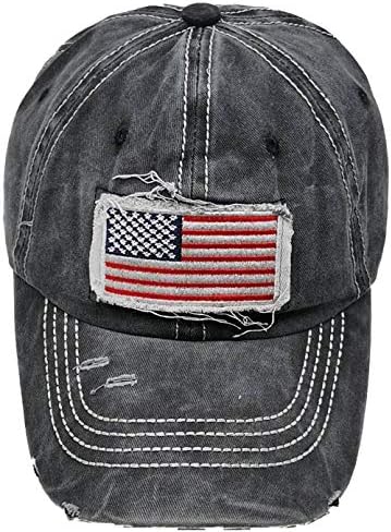 Manmesh Hatt Women American Flag Ponytail Hat, Bordado Bordado Ajustado Capinho de beisebol de Bun Bun Andividado…