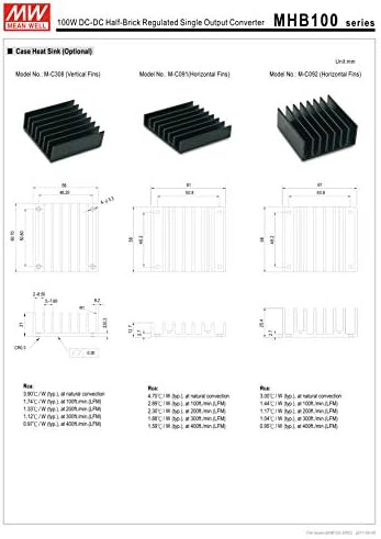 Poço médio MHB100-24S05 5V 0 ~ 20A 100W DC-DC Half-Brick Regulado Sapated Converter DC/DC Converter