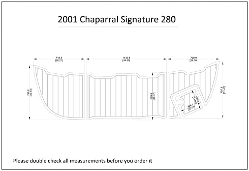 Boat Eva Faux Teak Decking Floor Compatível com a assinatura de Chaparral de 2001 280 Etapa de natação