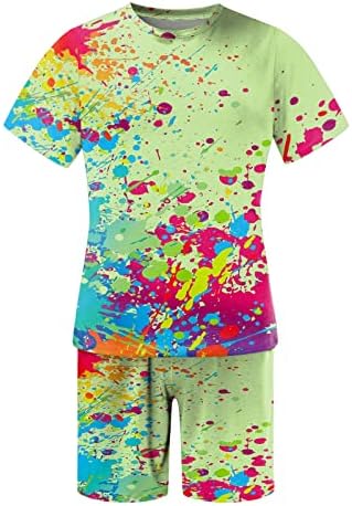 Homem primavera no verão traje praia manga curta camisa estampada seco curto de 2 peças camisa calça masculina