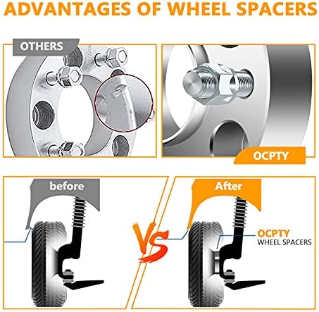 Ocpty 6x135 Spacers de rodas 1,5 polegadas 6 LUG HubCentric 14x1.5 Studs Fit para 2015-2018 para F150