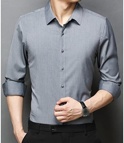 Moda de lapela de moda masculina camisa de negócios de negócios de vestido profissional de luz Baggy Professional