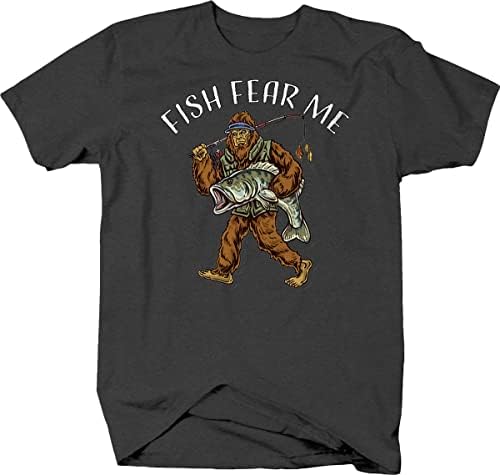 Peixes de pesca engraçados de Bigfoot me temem camisetas para homens