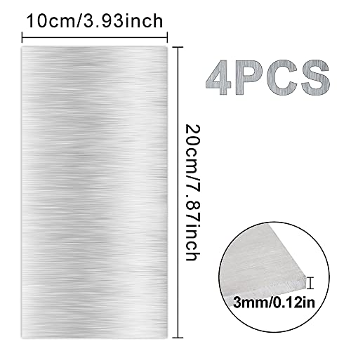 4PACK 6061 T651 Folhas de painéis de alumínio 4x8x1/8 polegadas folhas de alumínio de metal e placas Placa de metal retângulo coberta com folhas de alumínio de filme protetor Painel de placa plana