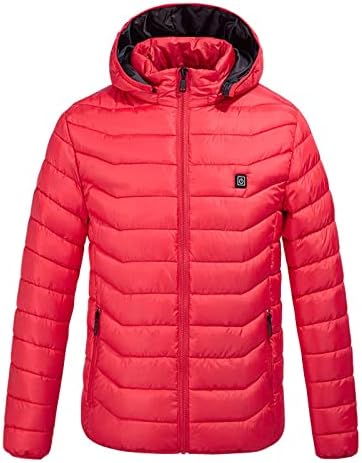 Jaqueta aquecida capa de casaco elétrico USB com capuz de casaco de aquecimento de inverno mais